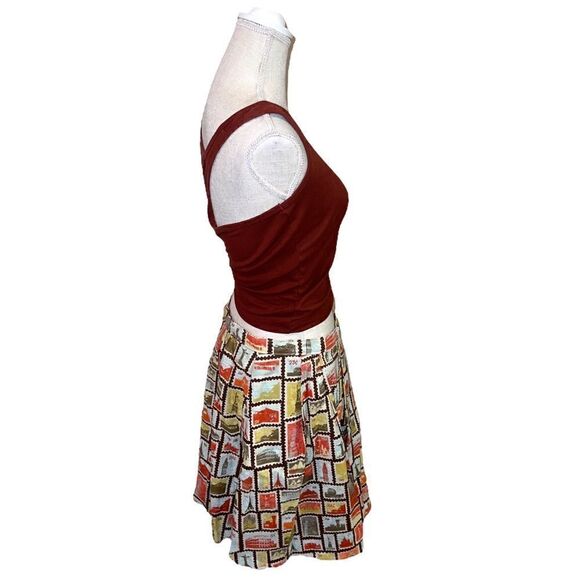 Vintage Novelty Postage Stamp Flare Skirt - Picture 5 of 13